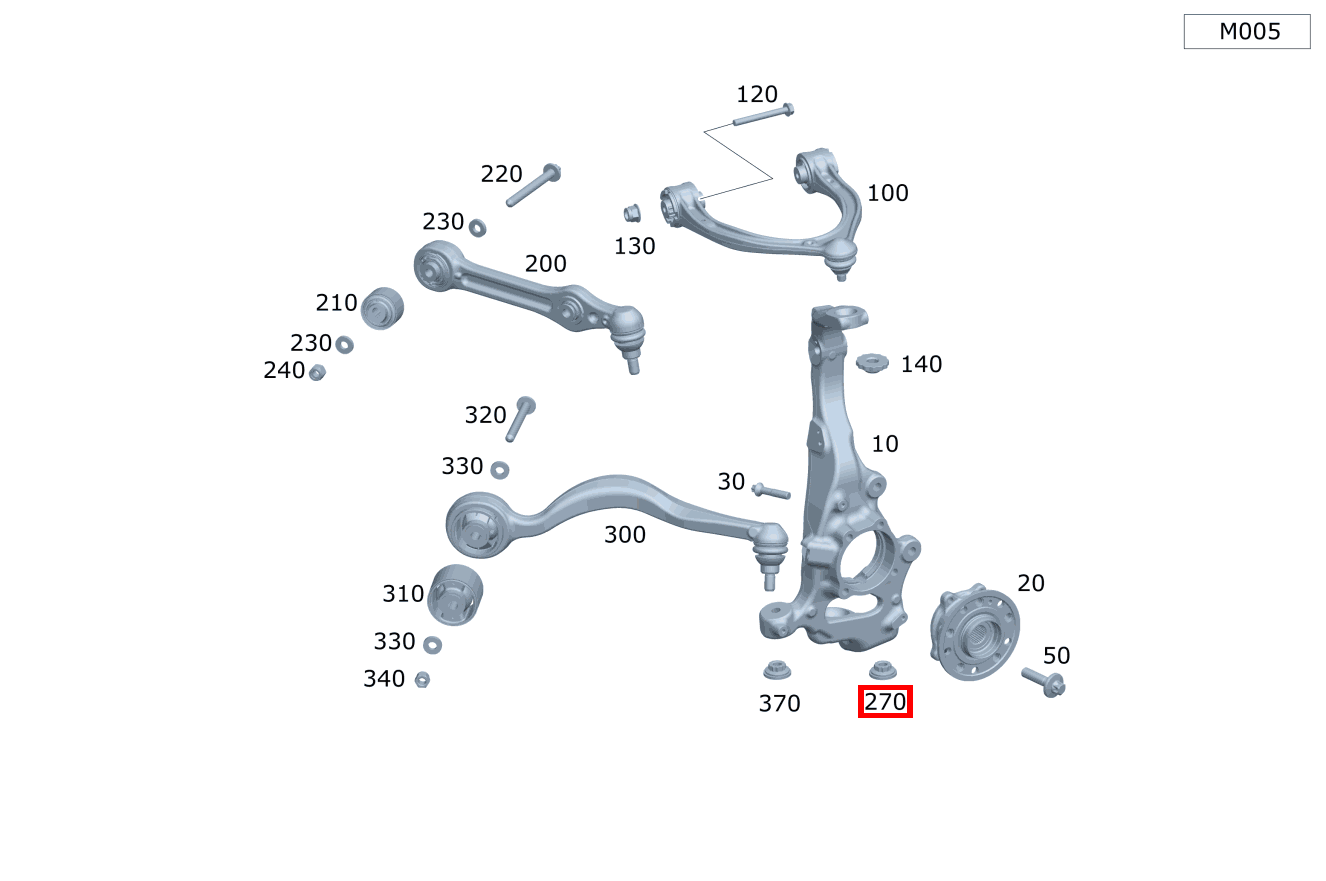 12KANTMUTTER MIT FLANSCH Federlenker an Achsschenkel, rechts Mercedes-AMG E 53 4MATIC+ T-Modell 213