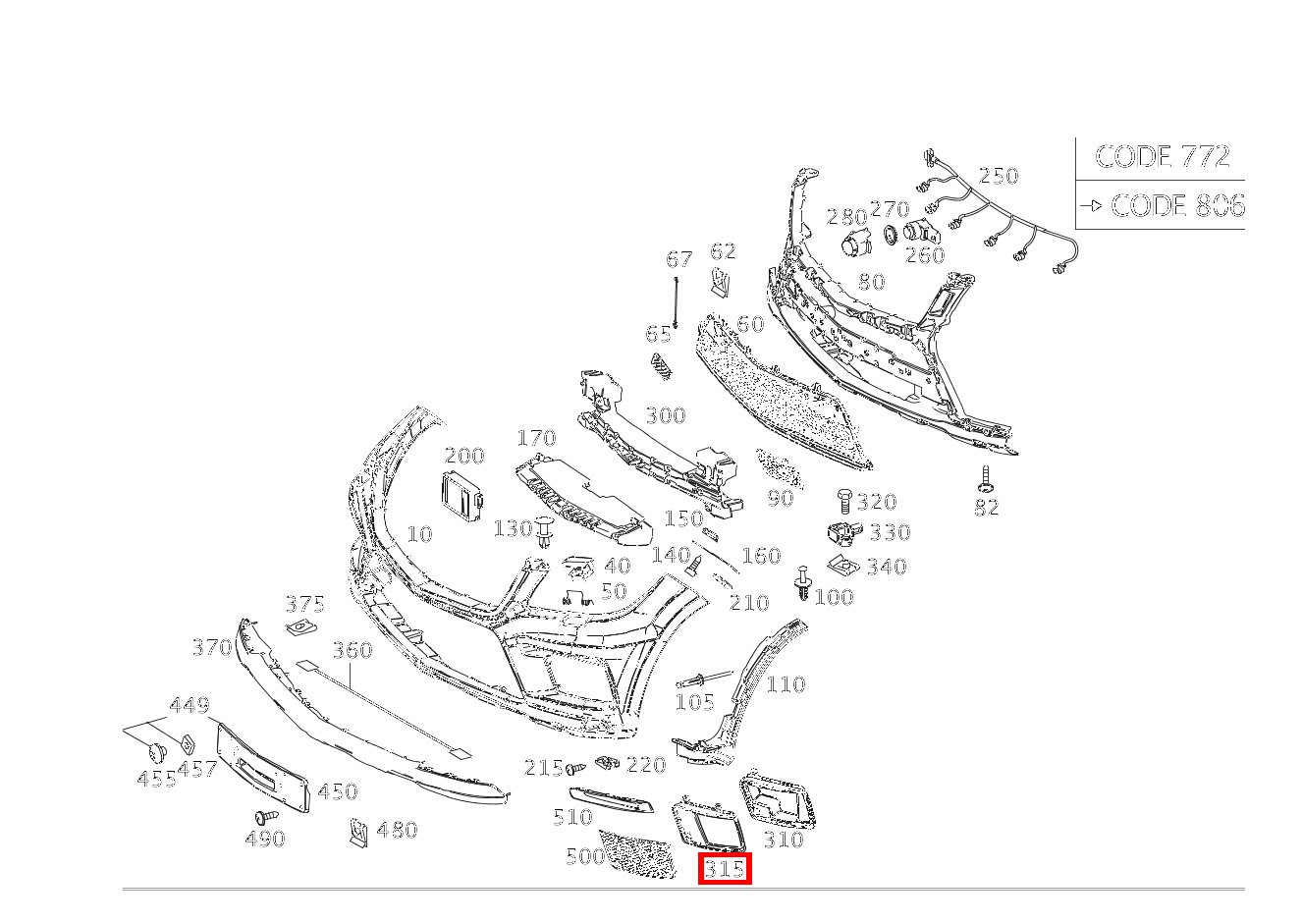 Abdeckung Stossfänger Links GL63 AMG 166