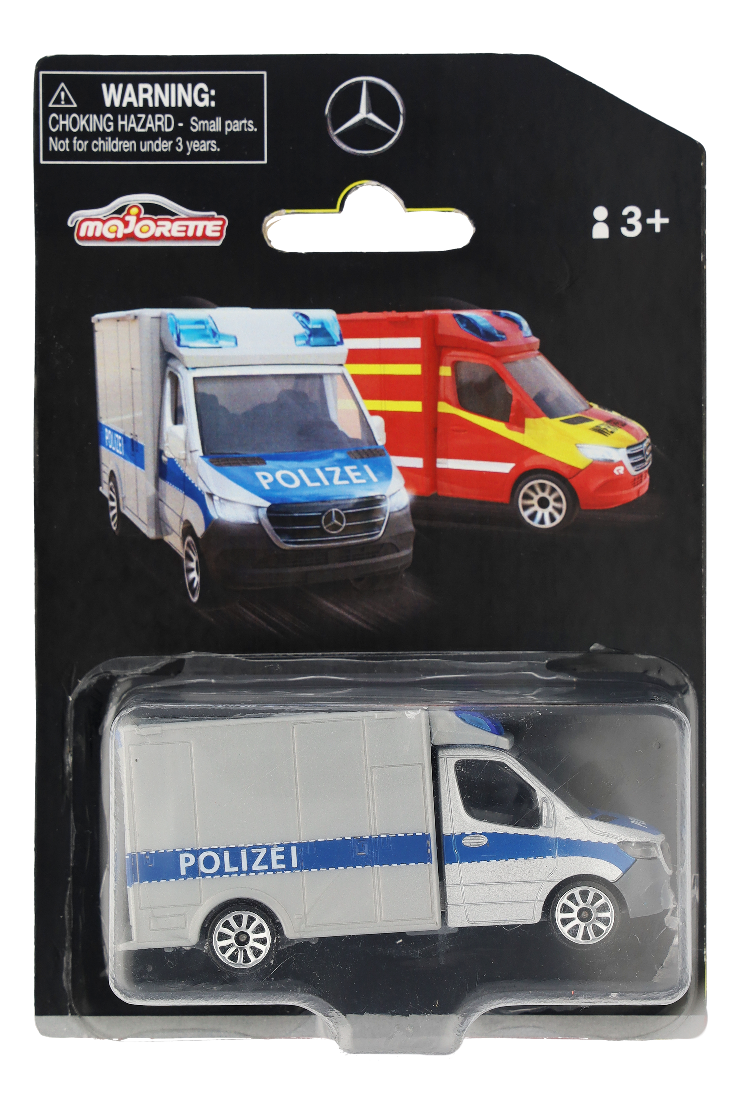 Mercedes-Benz - Sprinter, Polizei silberfarben, Majorette, 7,62 cm (3 Zoll)