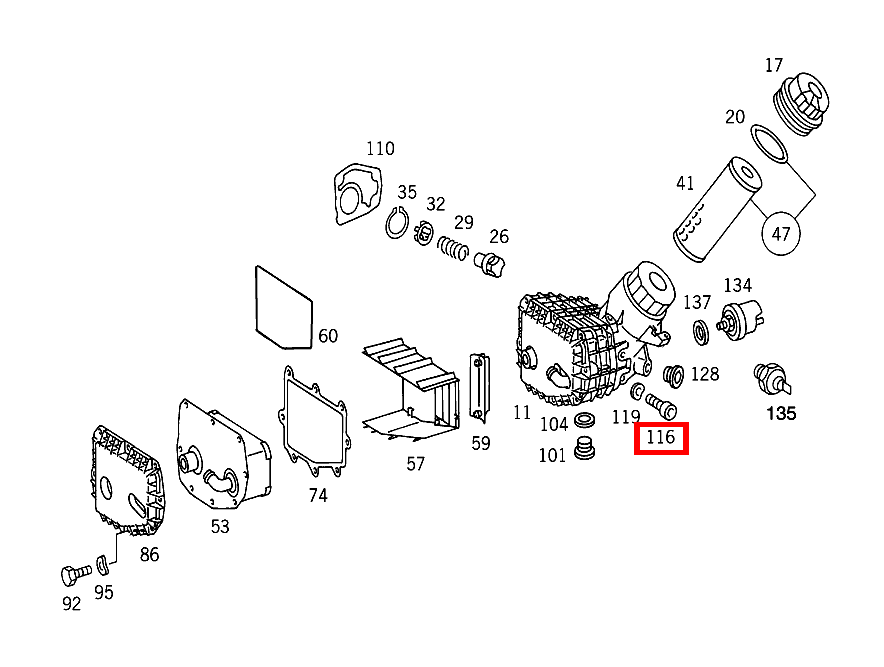 Zylinder-Schraube OELFILTER AN ZYLINDERKURBELGEHAEUSE TO 104 180 37 10; M8X50 G 320 STLA 463 Zylinder-Schraube OELFILTER AN ZYLINDERKURBELGEHAEUSE TO 104 180 37 10; M8X50 G 320 STLA 463