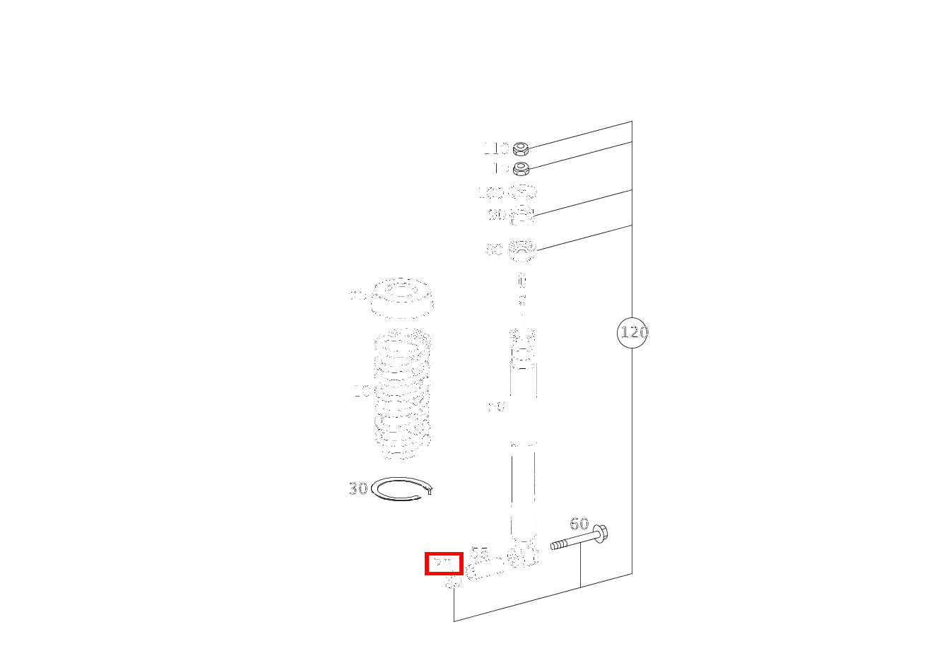 Mutter STOSSDAEMPFER AN HINTERACHSE; M10 CLK 63 AMG Cabriolet 209 Mutter STOSSDAEMPFER AN HINTERACHSE; M10 CLK 63 AMG Cabriolet 209