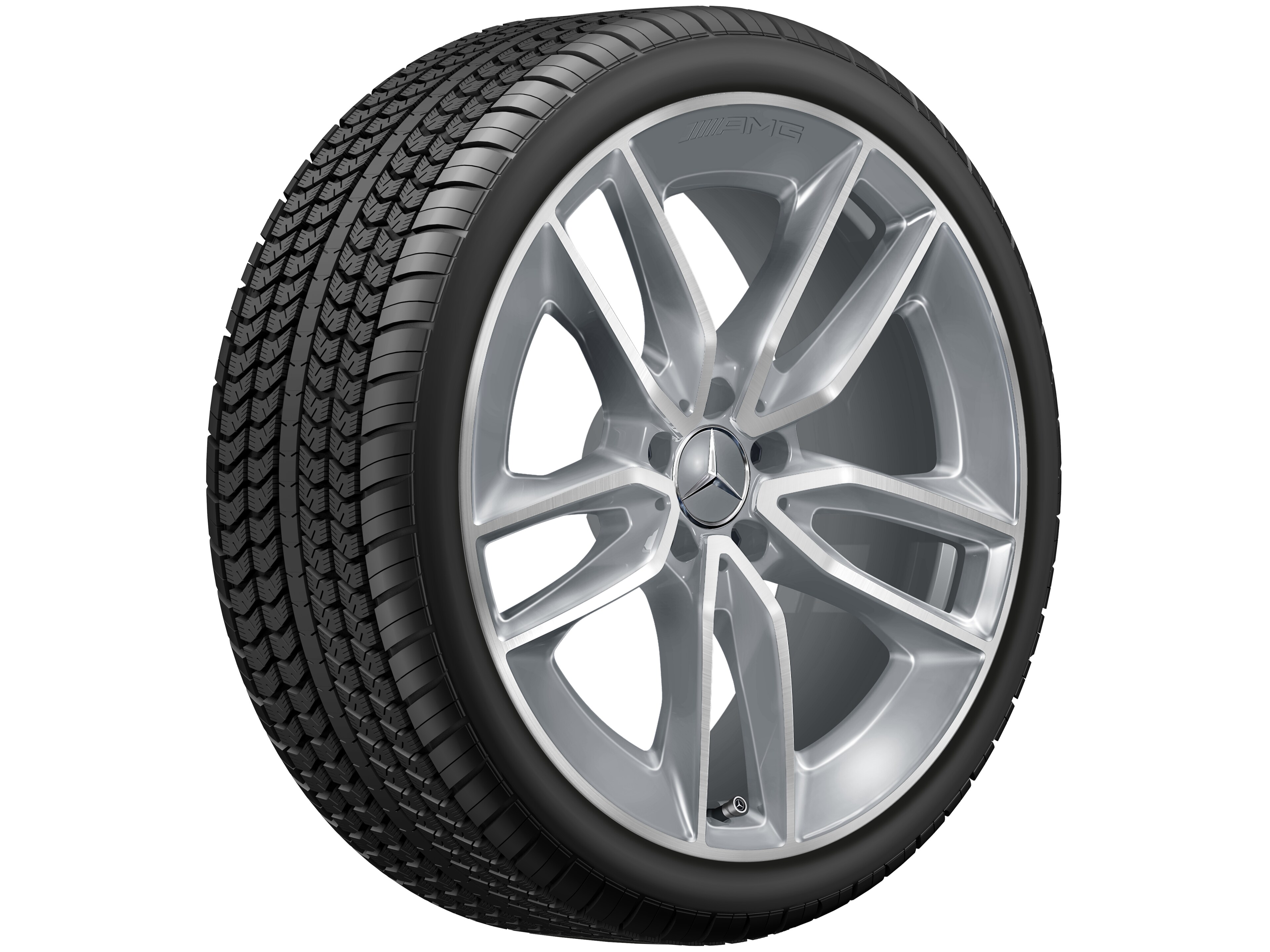Mercedes-Benz - AMG 5-Doppelspeichen-Rad, 50,8 cm (20 Zoll), glanzgedreht 9 J x 20 ET 49, tremolit-metallic