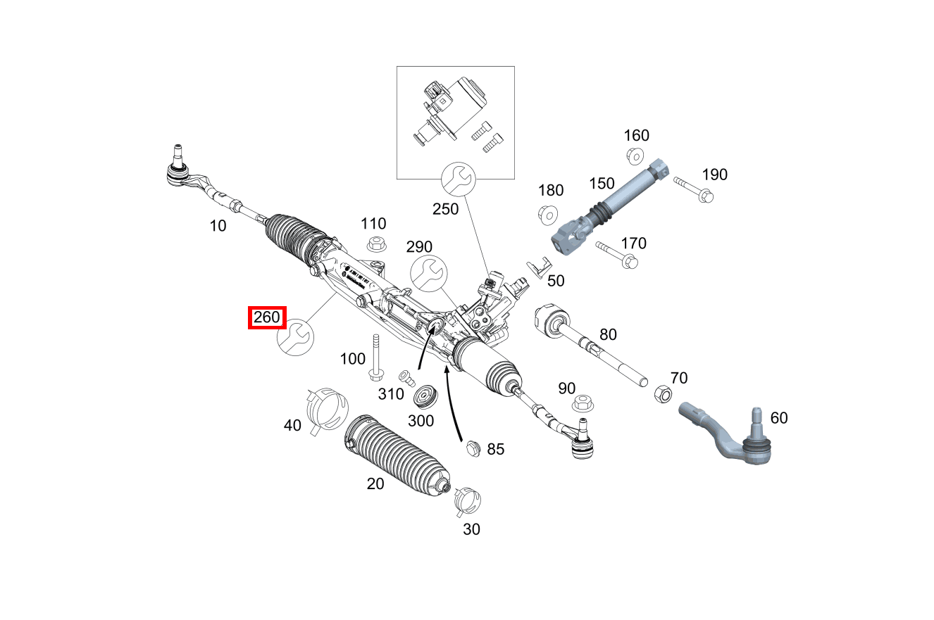 REP.SATZ LENKGETRIEBE REPARATURSATZ FUER OELLEITUNGEN E 500/550 CABR. 207 REP.SATZ LENKGETRIEBE REPARATURSATZ FUER OELLEITUNGEN E 500/550 CABR. 207