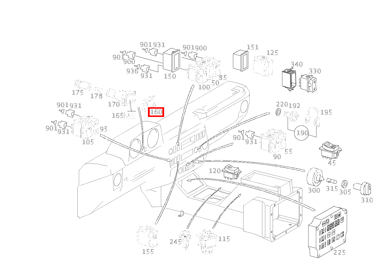 Verschlussstopfen Mittelkonsole G 300 CDI/4X4/3428 Lang 461