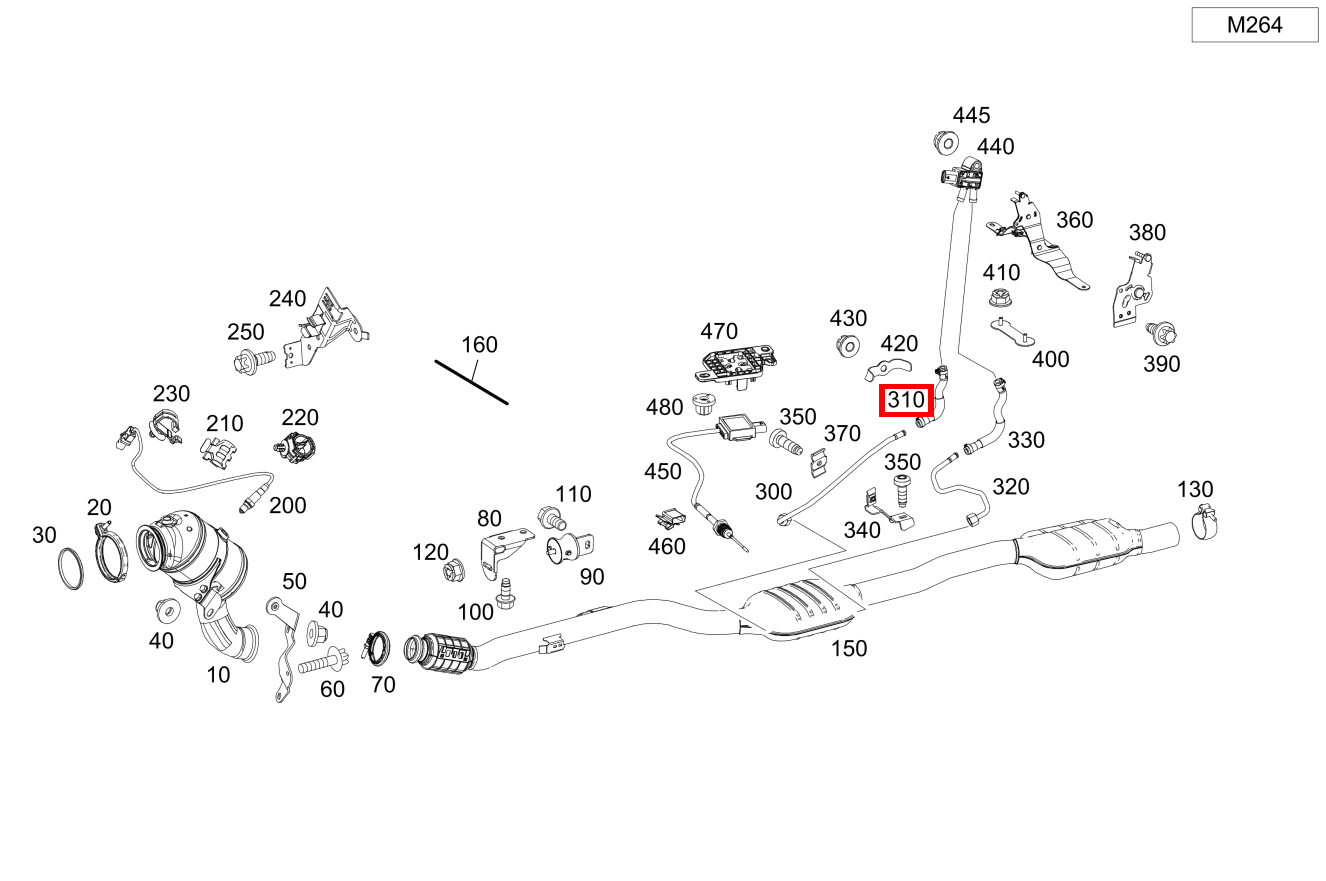 Abgasschlauch Vor Partikelfilter C 300 4MATIC Cabriolet 205