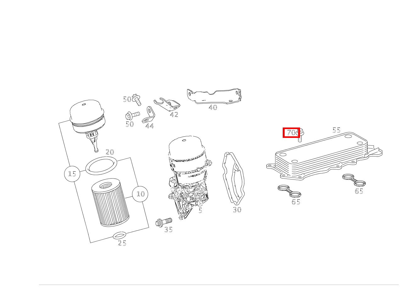 Sechsrundschraube Ölkühler an Zylinderkurbelgehäuse; M6X19 G 300 CDI/4X4/3428 Lang 461
