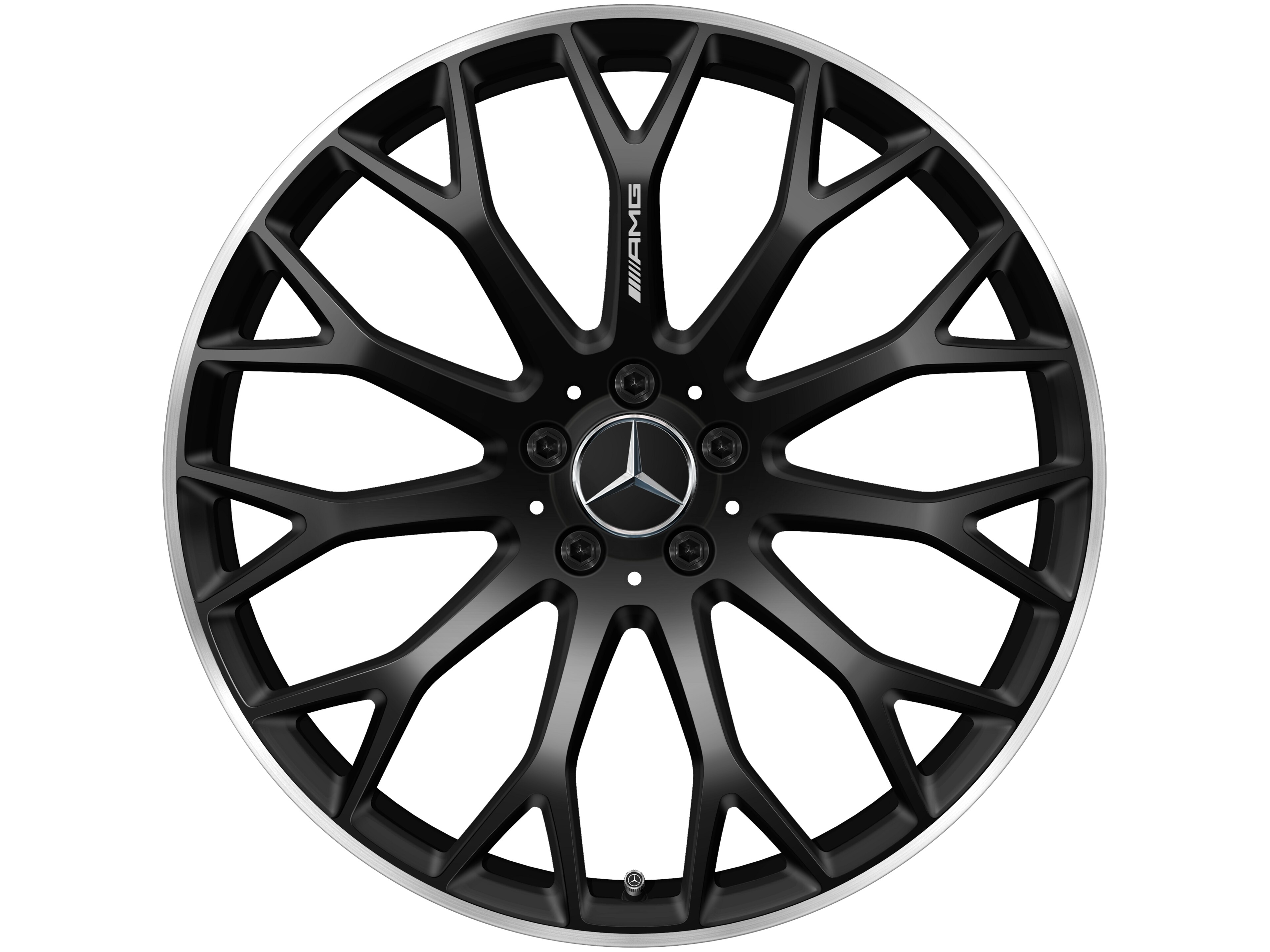 Mercedes-Benz - AMG Kreuzspeichen-Rad, 21 Zoll, 9,5 J x 21 ET 56, schwarz matt