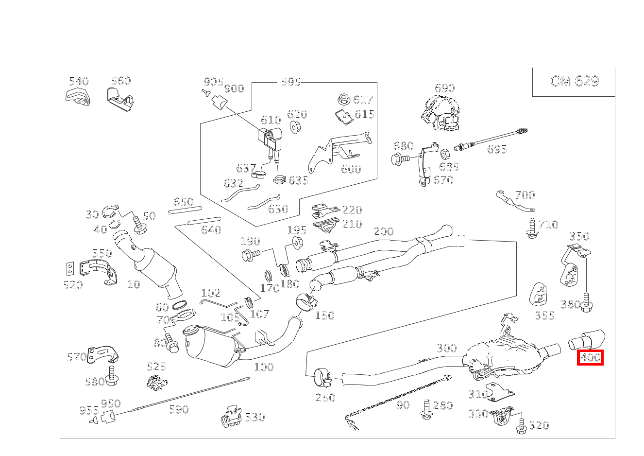 Endrohrblende AUSPUFFTOPF,LINKS HINTEN ML 450 CDI BCA 164