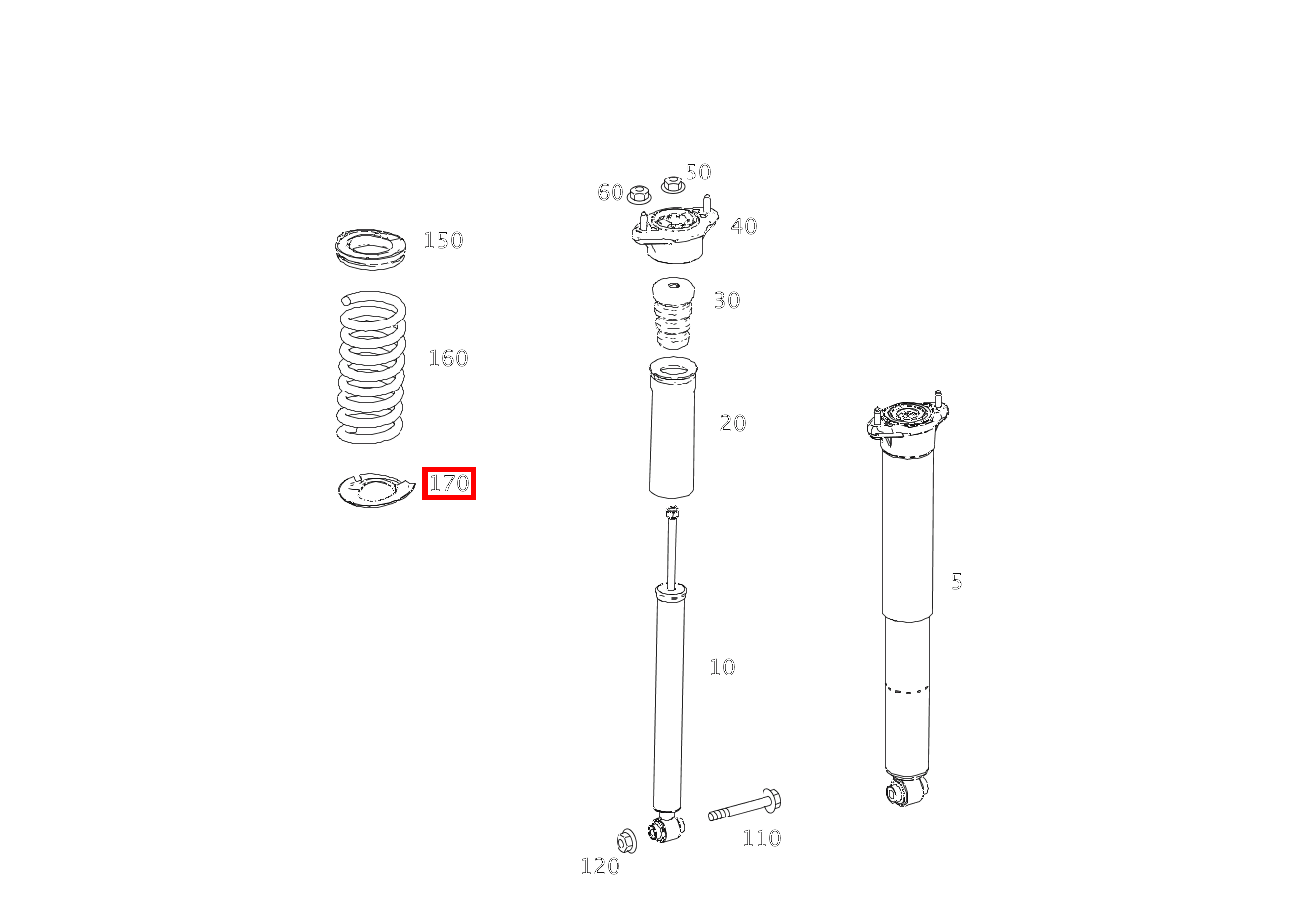 Federbeilage Unten C 180 KOMPRESSOR T-Modell BlueEFFICIENCY 240