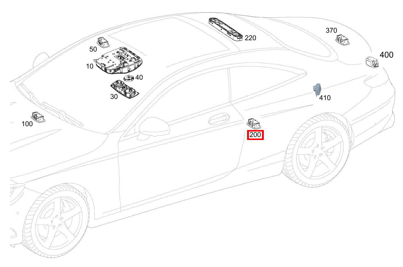 Innenraumleuchte BELEUCHTUNG FONDFUSSRAUM RECHTS Mercedes-AMG S 63 4MATIC Coupé 221 Innenraumleuchte BELEUCHTUNG FONDFUSSRAUM RECHTS Mercedes-AMG S 63 4MATIC Coupé 221