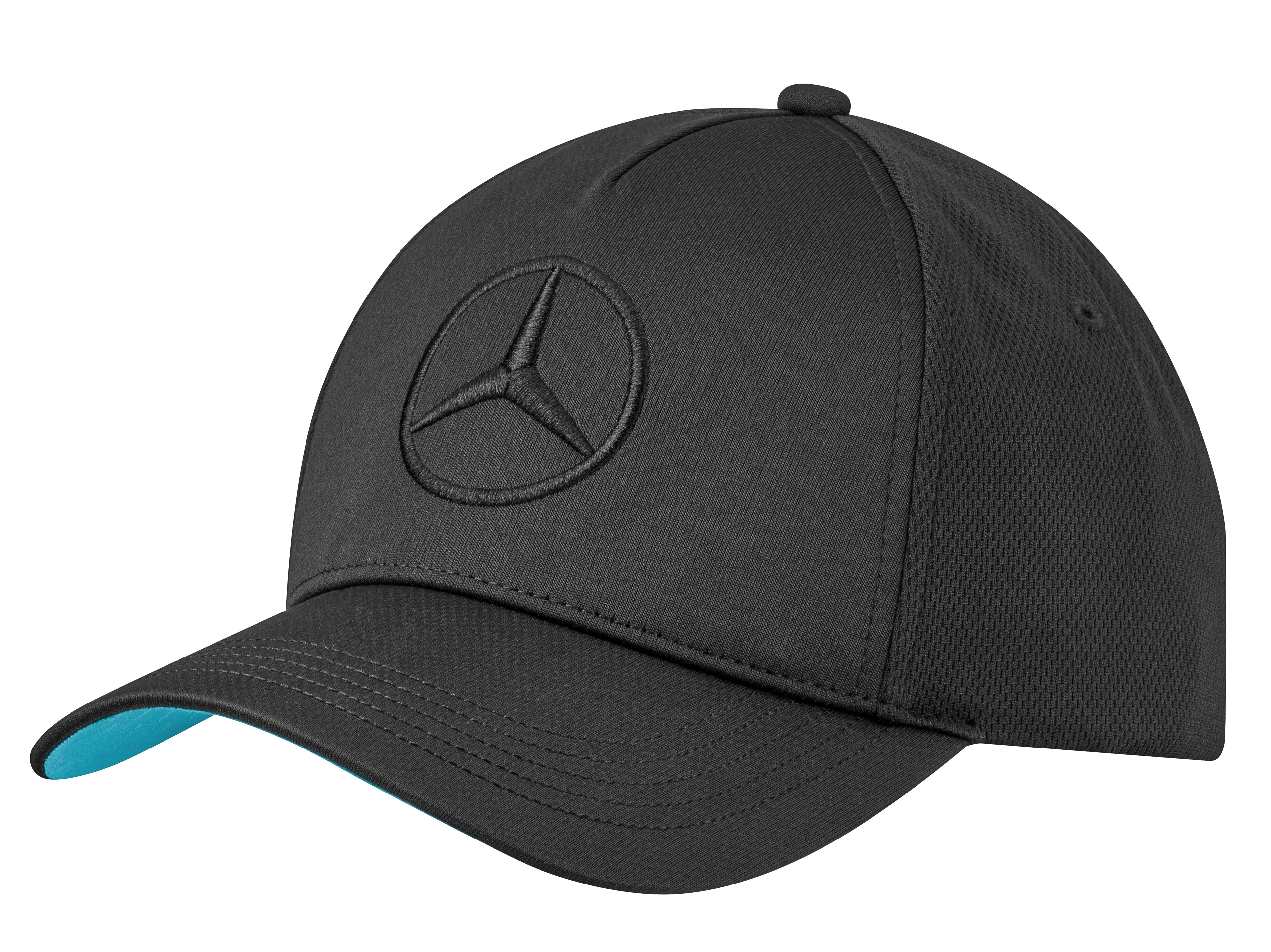 Cap schwarz / türkis, Polyester (recycelt)