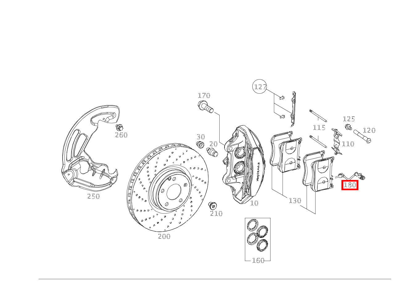 Belagverschleisssensor Bremsbelagverschleissanzeige vorne S63 AMG L 4M 222 Belagverschleisssensor Bremsbelagverschleissanzeige vorne S63 AMG L 4M 222