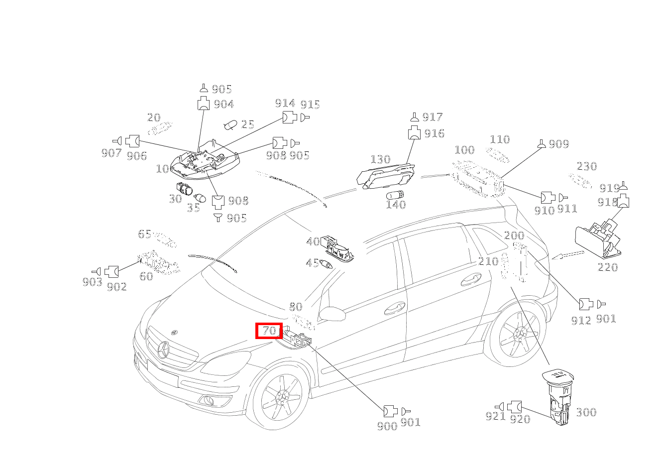 Innenleuchte FUSSRAUMLEUCHTE FAHRER UND BEIFAHRER B 200 Turbo Sports Tourer 245 Innenleuchte FUSSRAUMLEUCHTE FAHRER UND BEIFAHRER B 200 Turbo Sports Tourer 245