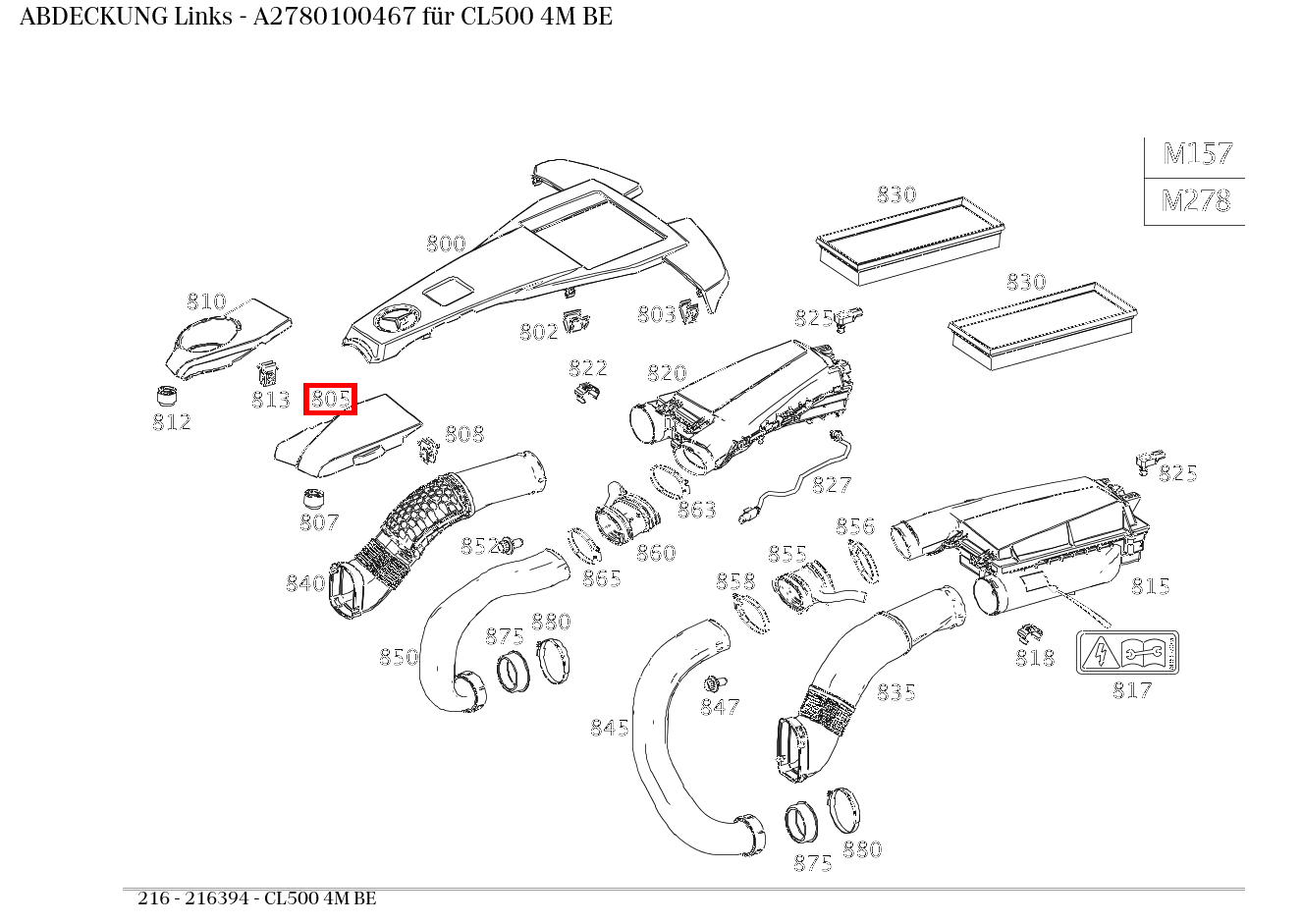 Abdeckung Links CL500 4M BE 216
