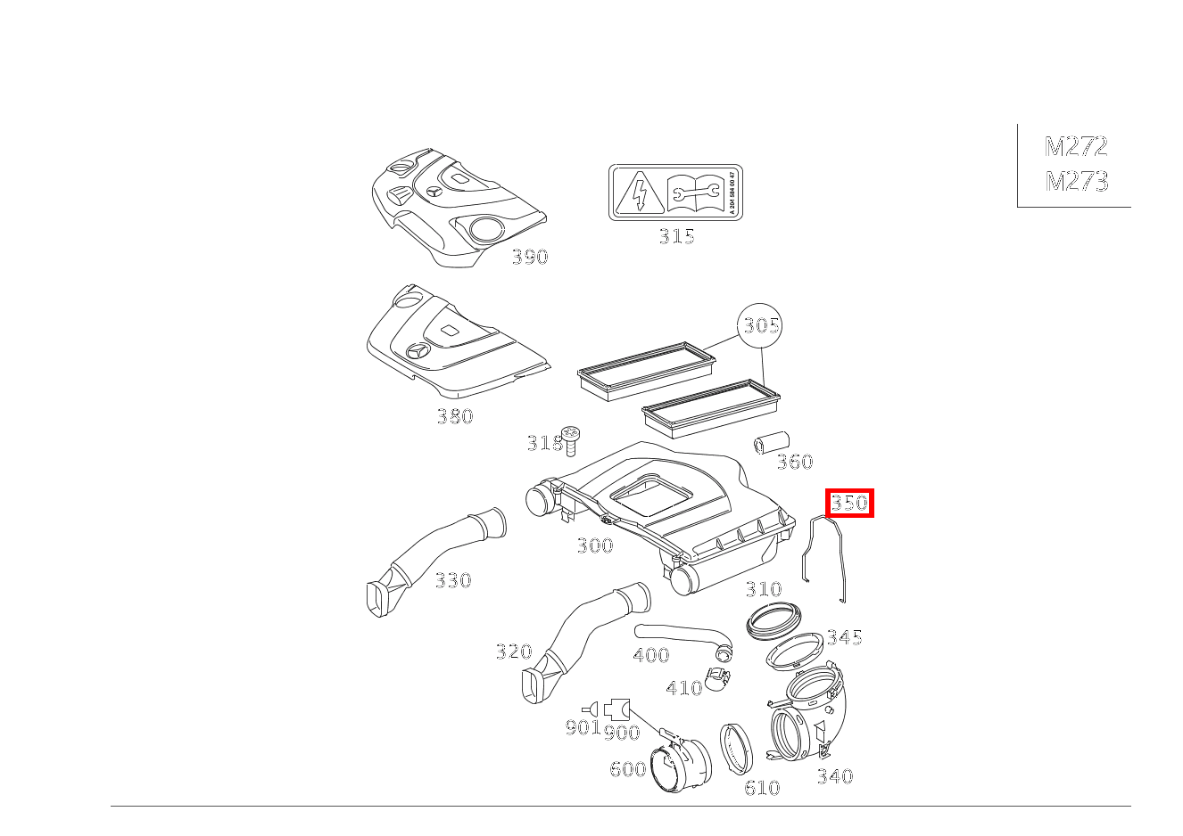 KLEMMBUEGEL LUFTFUEHRUNGSGEHAEUSE AN LUFTFILTER S 550 Limousine lang BCA 221