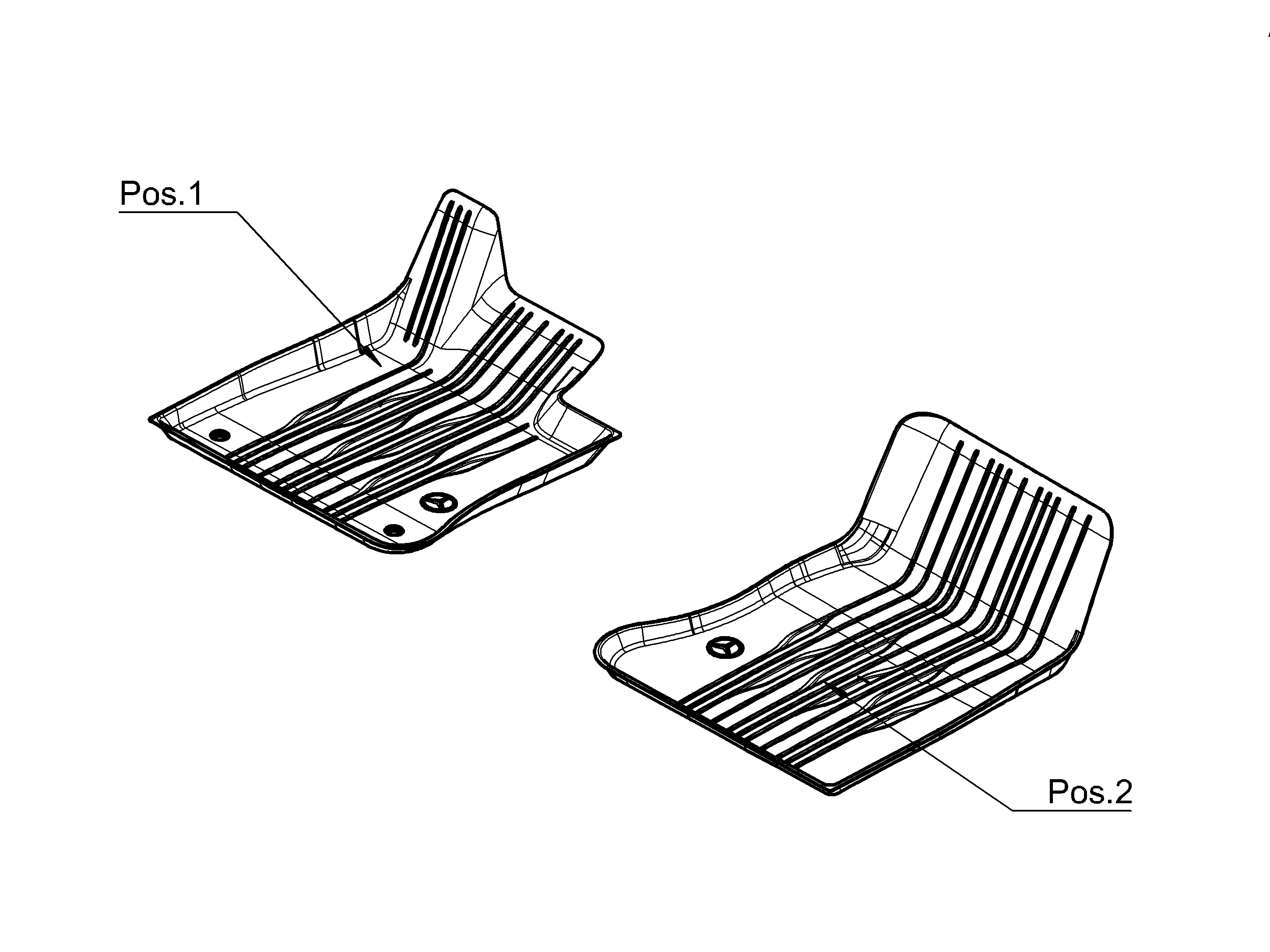 Mercedes-Benz - Allwettermatten Dynamic Lines, Fahrer-/Beifahrermatte, 2-teilig