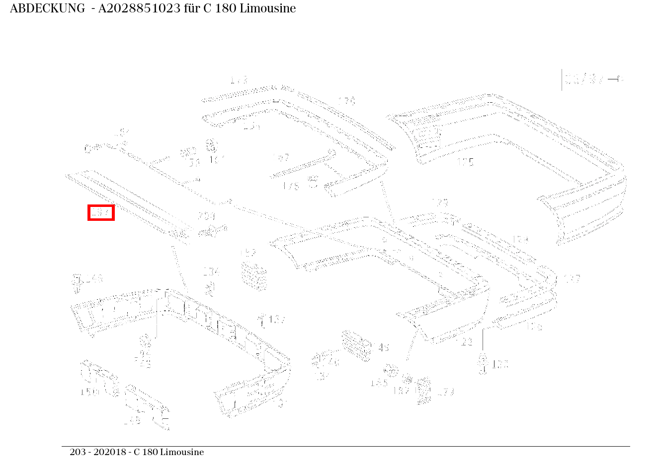 Abdeckung C 180 Limousine 203