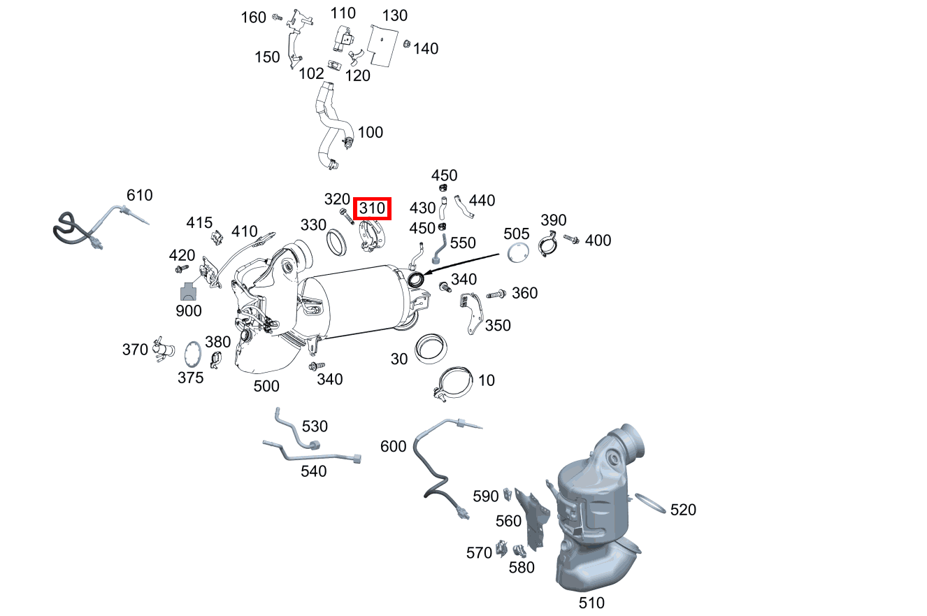 Rohrschelle Abgasanlage Vorkatalysator an Auspuffkrümmer G 400 d 463 Rohrschelle Abgasanlage Vorkatalysator an Auspuffkrümmer G 400 d 463