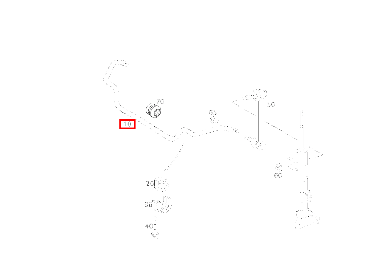 Drehstab VORN, MIT GUMMILAGER; D= 20 MM CL 230 Kompressor 203 Drehstab VORN, MIT GUMMILAGER; D= 20 MM CL 230 Kompressor 203