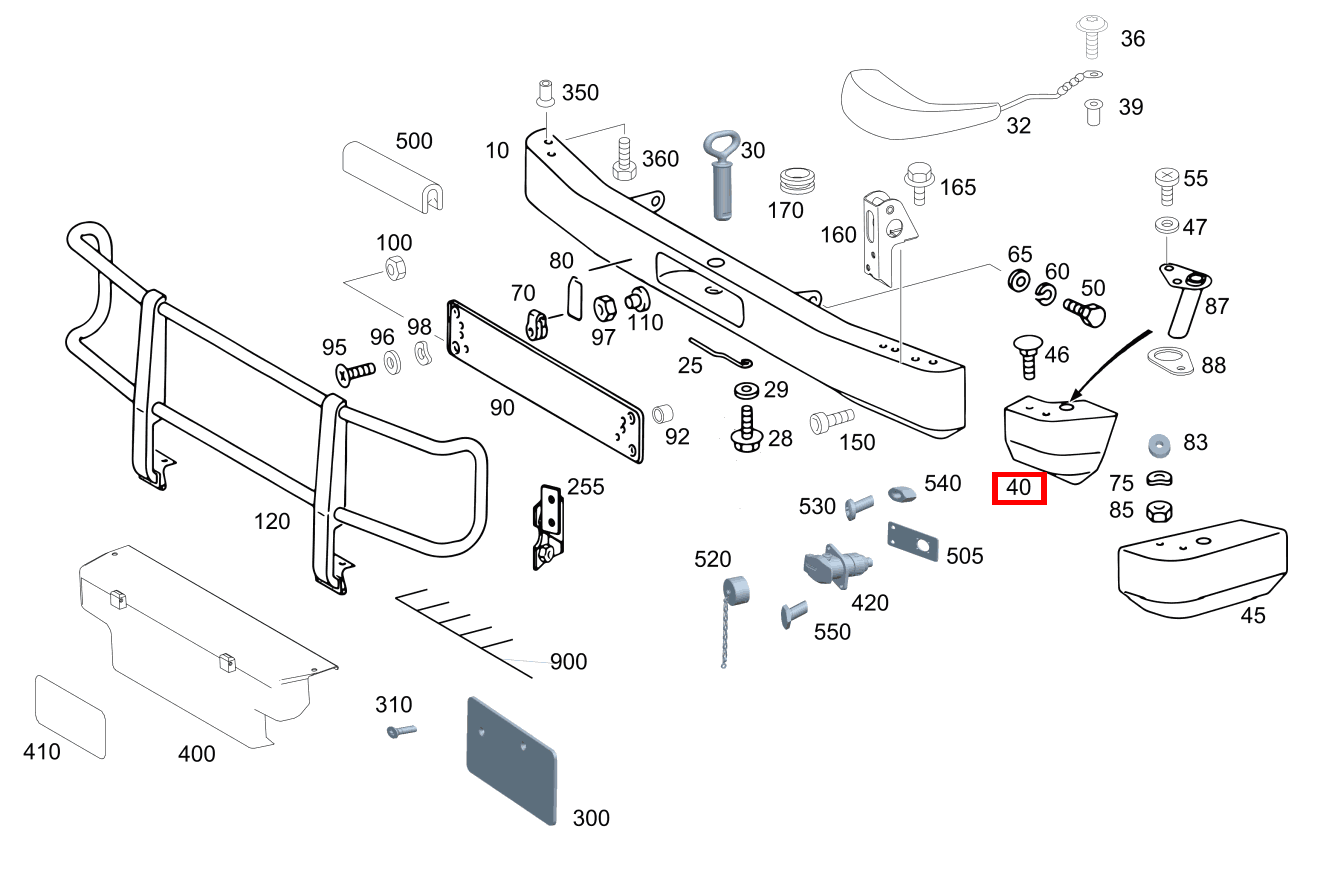 Kappe Vorn rechts G 300 CDI 461