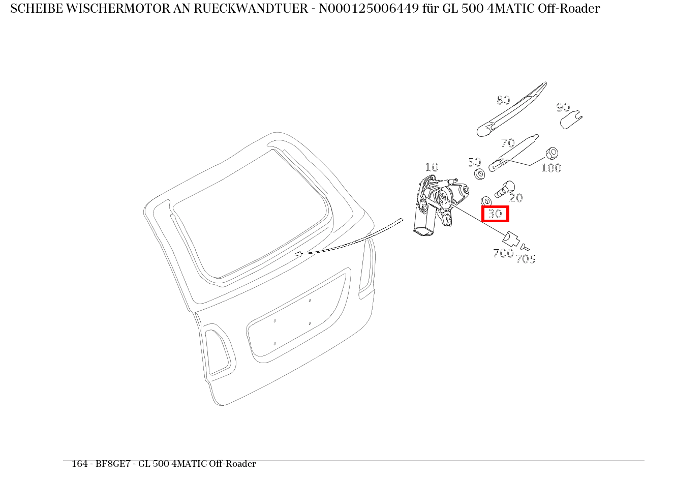 Scheibe WISCHERMOTOR AN RUECKWANDTUER GL 500 4MATIC Off-Roader 164 Scheibe WISCHERMOTOR AN RUECKWANDTUER GL 500 4MATIC Off-Roader 164