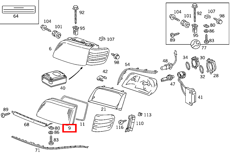 Lichtscheibe LINKS S 420 L/400 SEL 140