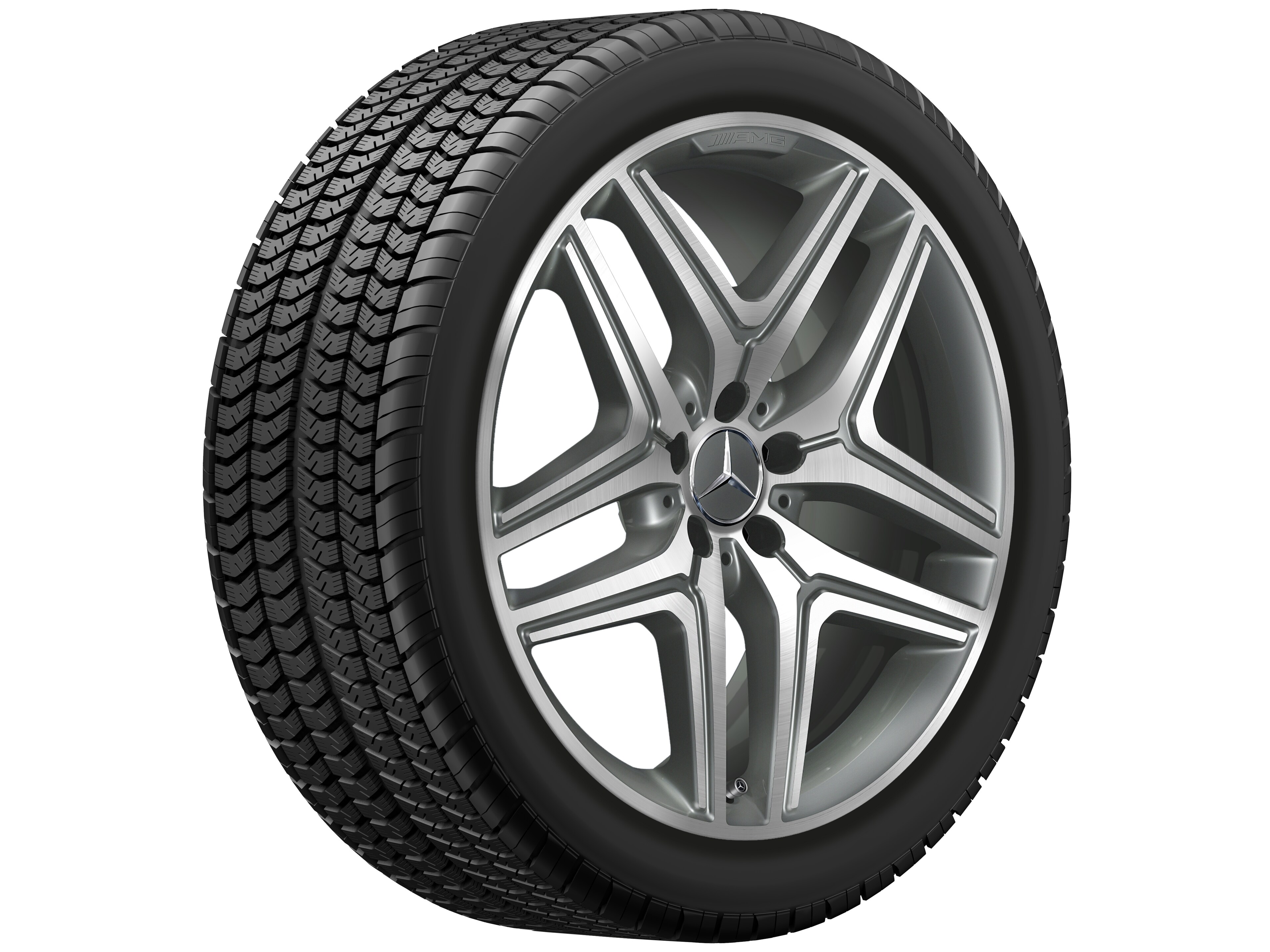 Mercedes-Benz -  AMG 5-Doppelspeichen-Rad, 50,8 cm (20 Zoll), glanzgedreht 8,5 J x 20 ET 51,5, titangrau