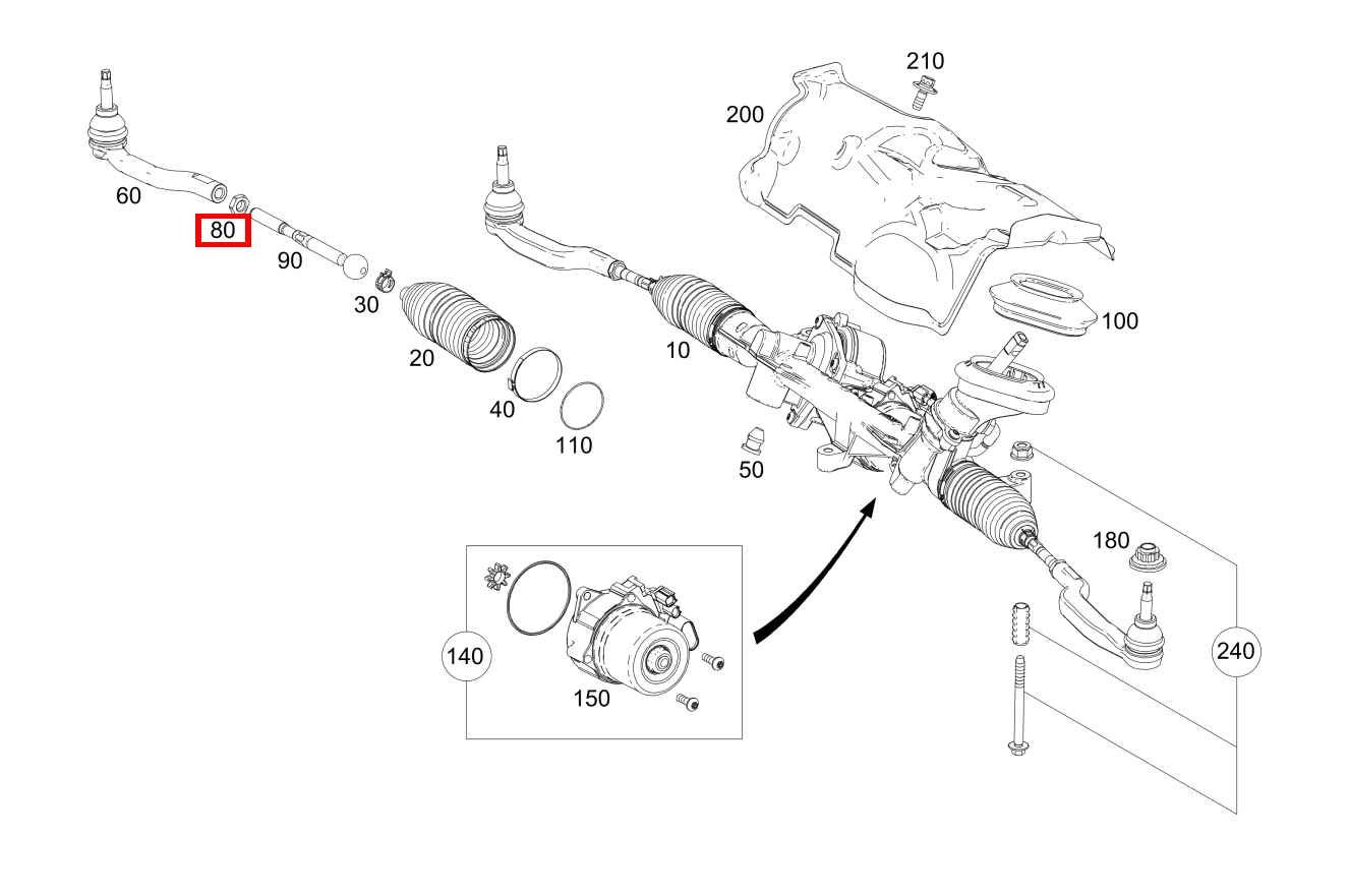 Sechskantmutter Spurstange an Lenkhebel; M14X1.5 GLB 200 247 Sechskantmutter Spurstange an Lenkhebel; M14X1.5 GLB 200 247