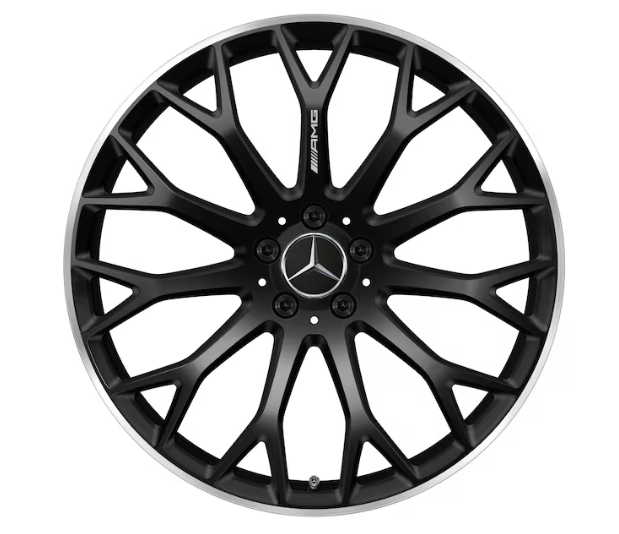 AMG Kreuzspeichen-Rad, 21 Zoll, 9,5 J x 21 ET 56, schwarz matt AMG Kreuzspeichen-Rad, 21 Zoll, 9,5 J x 21 ET 56, schwarz matt