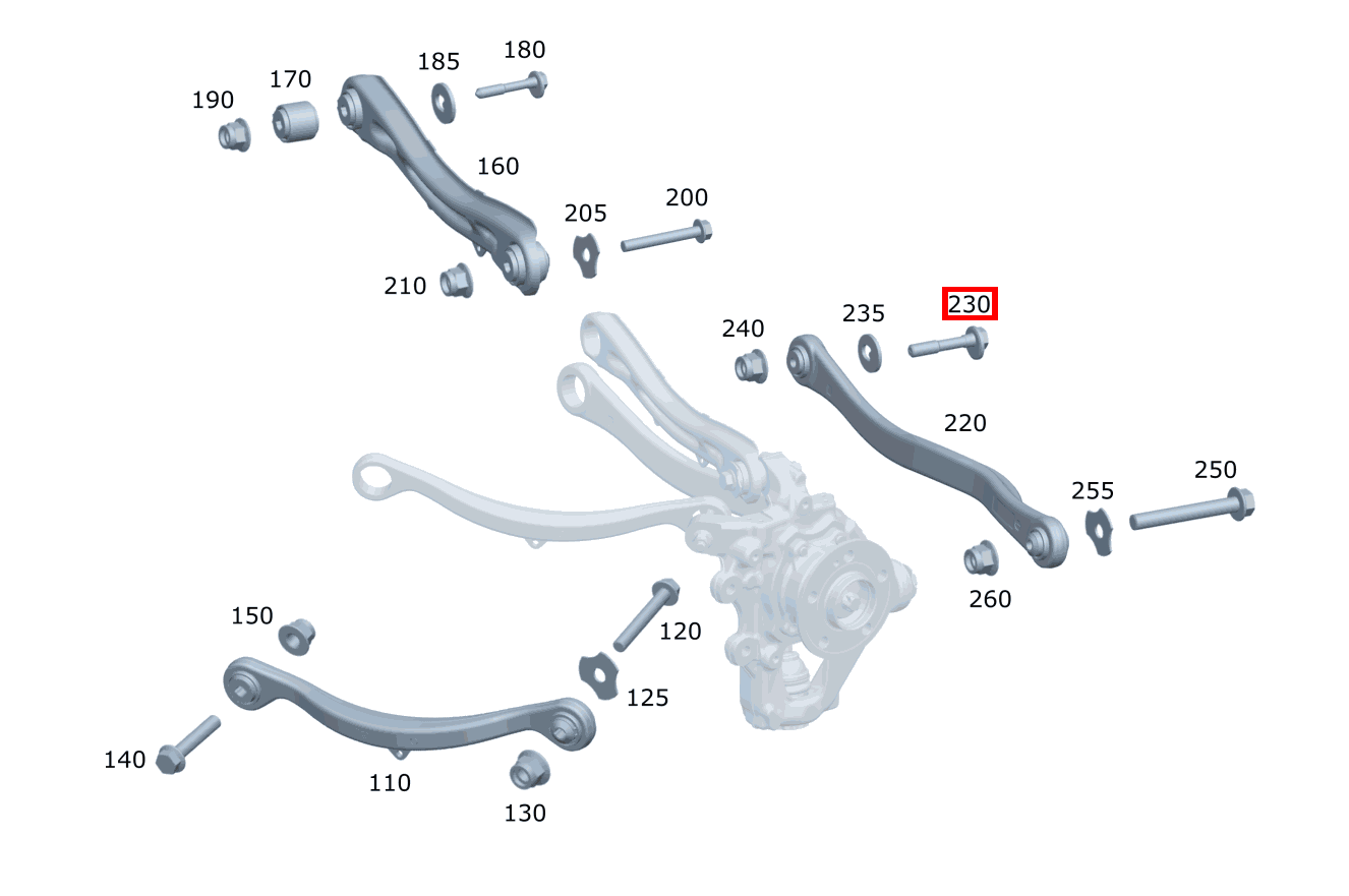 EXZENTERSCHRAUBE Spurstange an Hinterachsträger, links und rechts; M12X1,5,78 GLE 350 e 4MATIC Coupé 463 EXZENTERSCHRAUBE Spurstange an Hinterachsträger, links und rechts; M12X1,5,78 GLE 350 e 4MATIC Coupé 463