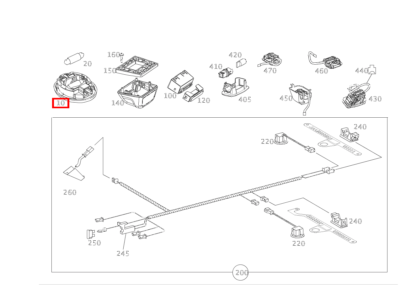 Innenleuchte VORN fortwo coupé mhd 52 kW 460