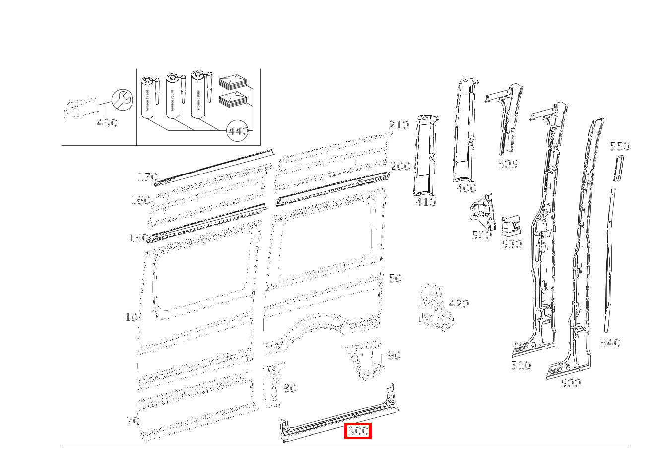 Beplankung Schweller hinten rechts 906