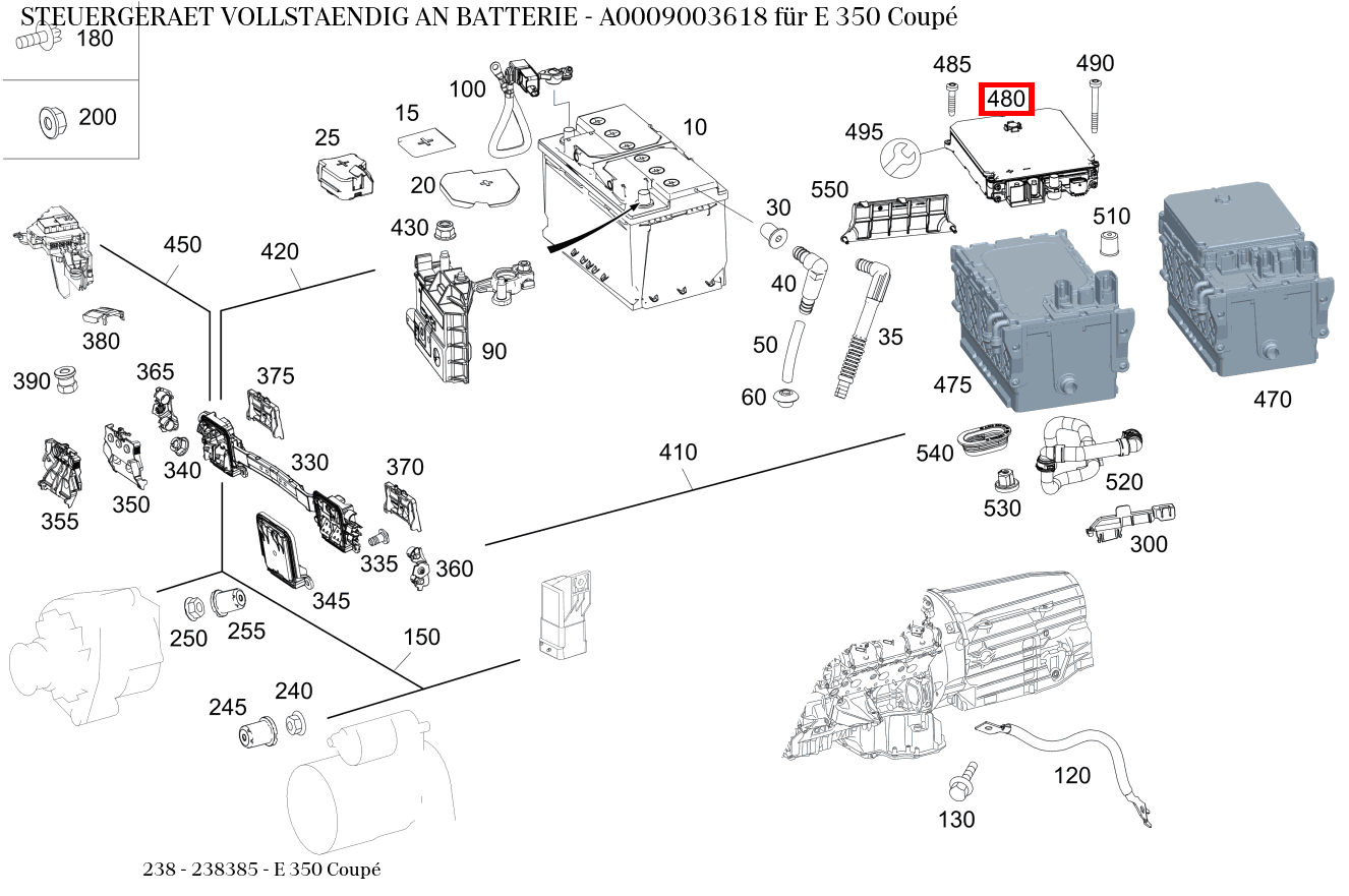 Steuergerät vollständig AN BATTERIE E 350 Coupé 238 Steuergerät vollständig AN BATTERIE E 350 Coupé 238