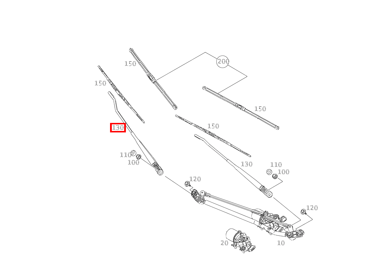 Wischerarm Links 111 CDI 415