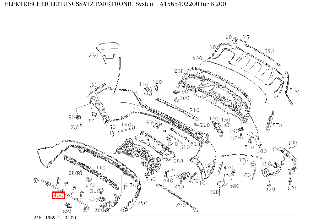 Elektrischer Leitungssatz PARKTRONIC-System B 200 246