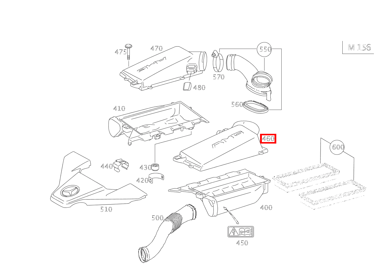 FILTERDECKEL LINKS, MIT LUFTMASSENSENSOR ML 63 AMG 4MATIC Off-Roader 164 FILTERDECKEL LINKS, MIT LUFTMASSENSENSOR ML 63 AMG 4MATIC Off-Roader 164
