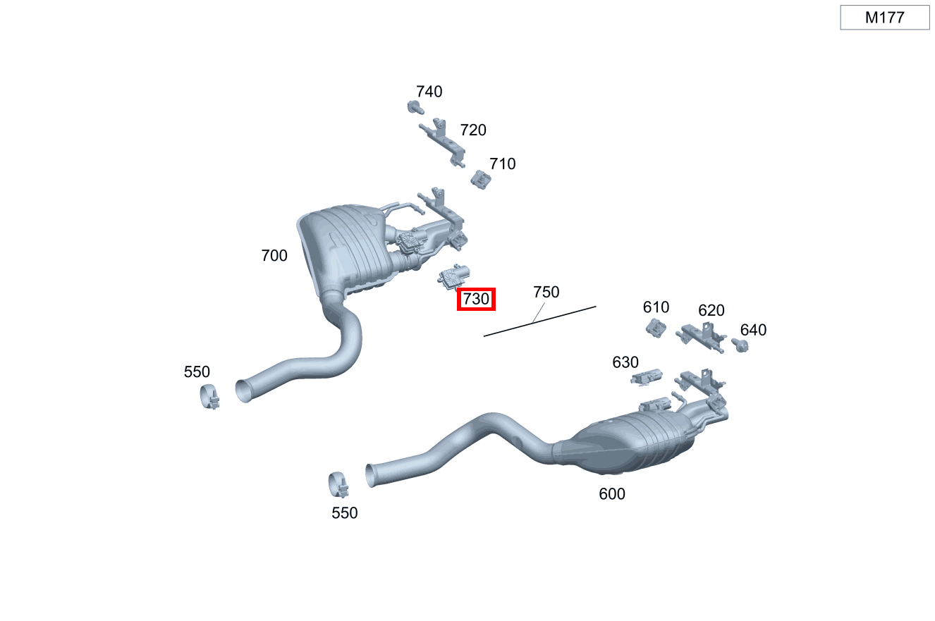 Aktuator An Abgasleitung hinten rechts Mercedes-AMG C 63 S Cabriolet Edition 1 205