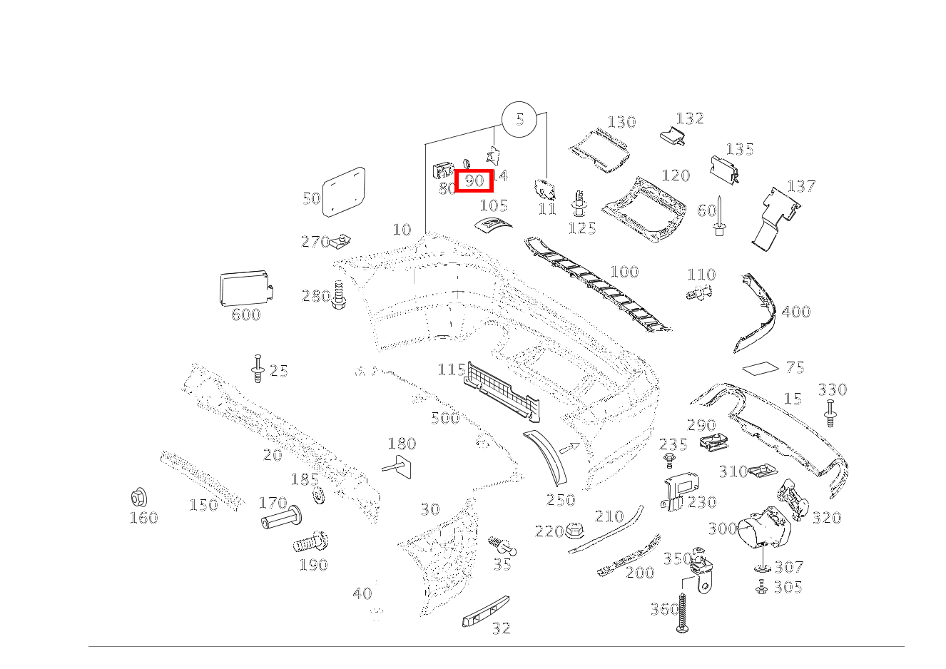 Abstandsring SENSOR PARKTRONIC-SYSTEM R 500/550 L 4MATIC 251 Abstandsring SENSOR PARKTRONIC-SYSTEM R 500/550 L 4MATIC 251
