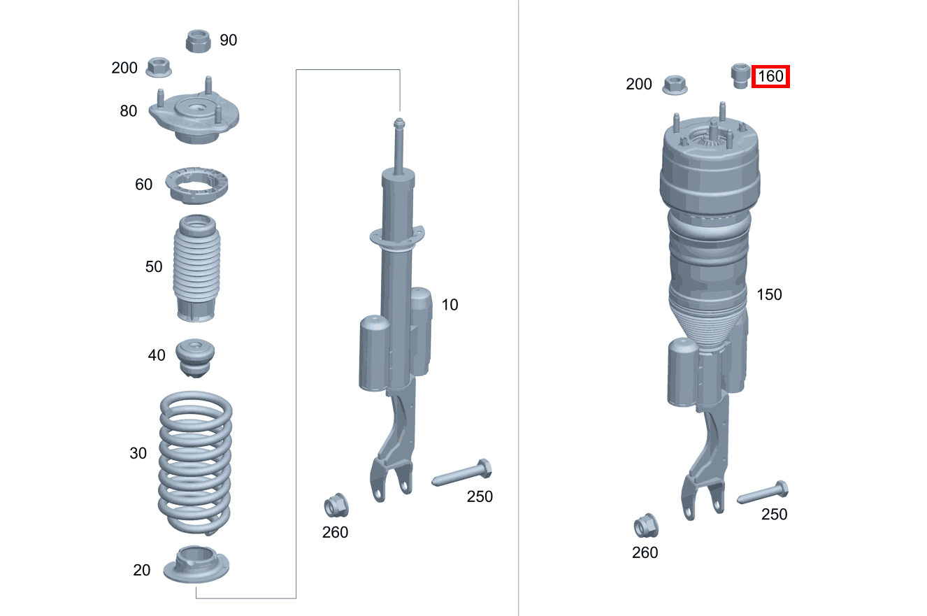 Anschlussstutzen DRUCKLEITUNG AN LUFTFEDER Mercedes-AMG GT 63 S E PERFORMANCE 290 Anschlussstutzen DRUCKLEITUNG AN LUFTFEDER Mercedes-AMG GT 63 S E PERFORMANCE 290