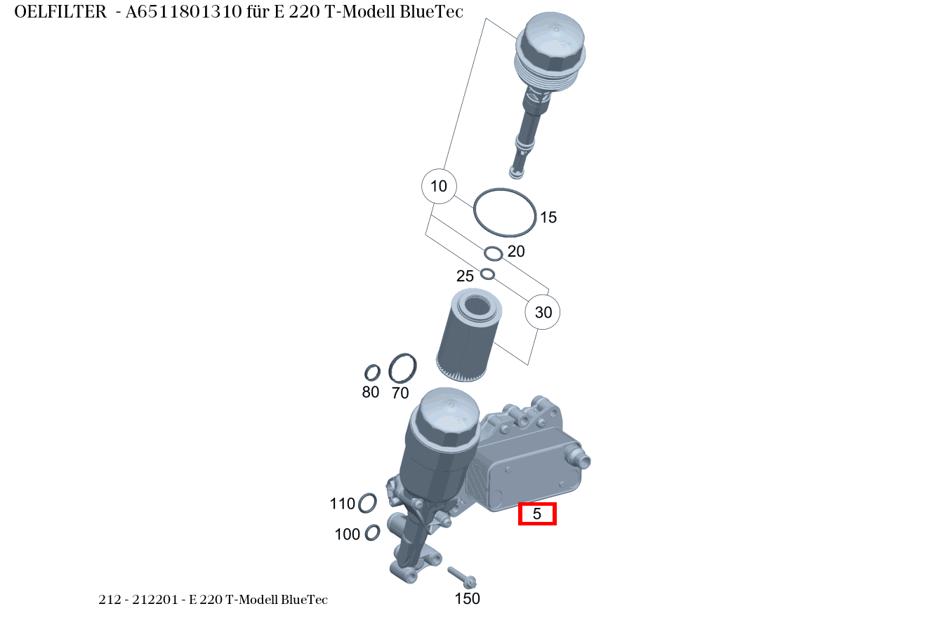 Ölfilter E 220 T-Modell BlueTec 212 Ölfilter E 220 T-Modell BlueTec 212