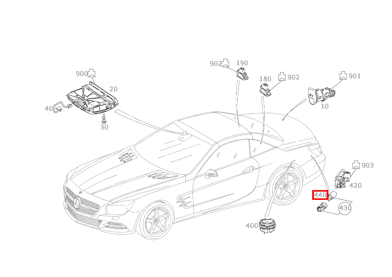 Glühlampe KOFFERRAUM; 12V-5W SL 400 Roadster 231 Glühlampe KOFFERRAUM; 12V-5W SL 400 Roadster 231