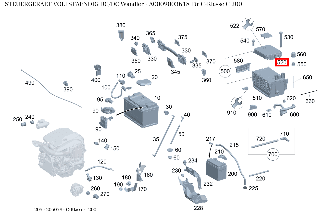 Steuergerät vollständig DC/DC Wandler C-Klasse C 200 205 Steuergerät vollständig DC/DC Wandler C-Klasse C 200 205