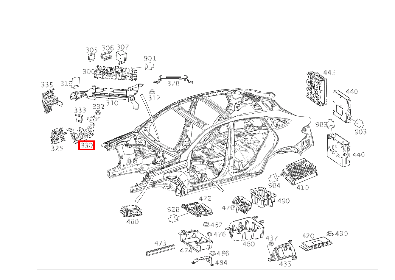 POTENZIALVERTEILER VORSICHERUNGSDOSE F32/4 Mercedes-AMG GLE 43 4MATIC Coupé 293