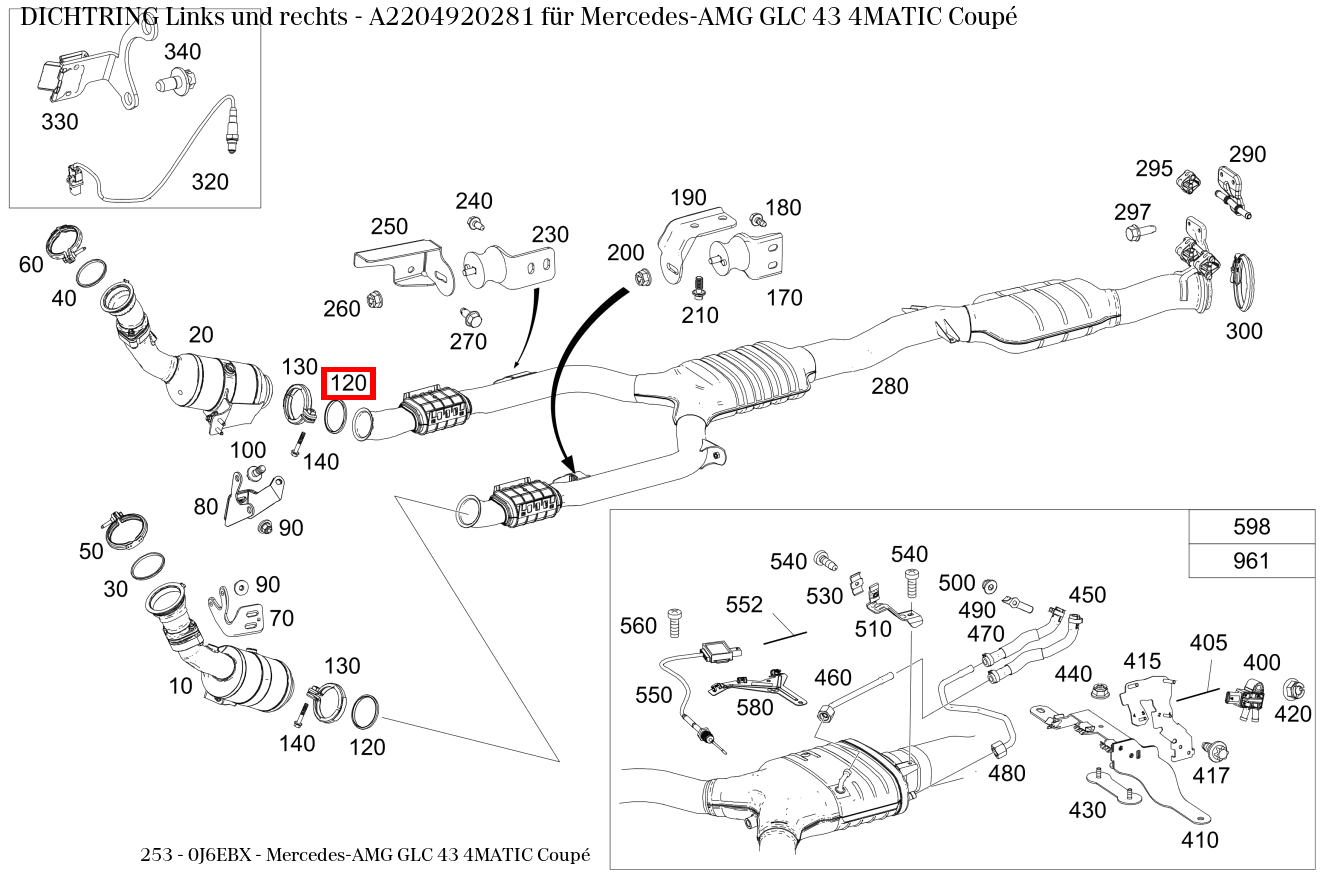 Dichtring Links und rechts Mercedes-AMG GLC 43 4MATIC Coupé 253 Dichtring Links und rechts Mercedes-AMG GLC 43 4MATIC Coupé 253