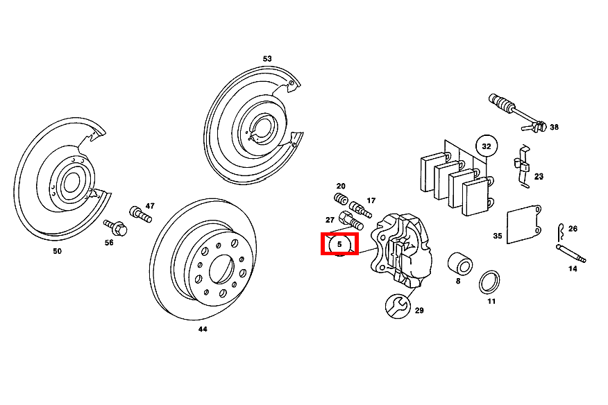 Bremssattel RECHTS,TEVES,OHNE BELAG 230 TE 123