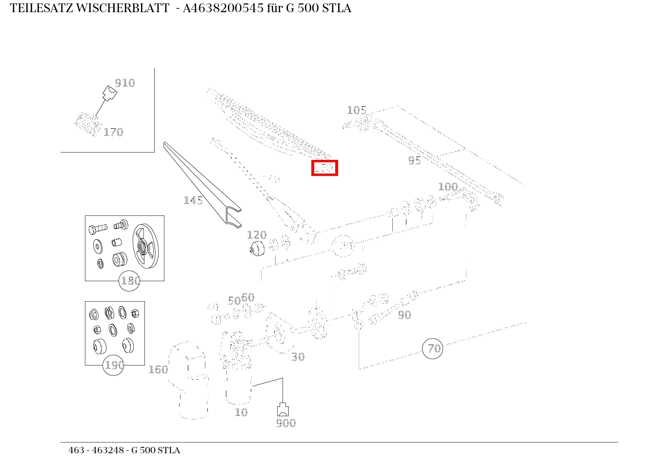 Teilesatz Wischerblatt G 500 STLA 463
