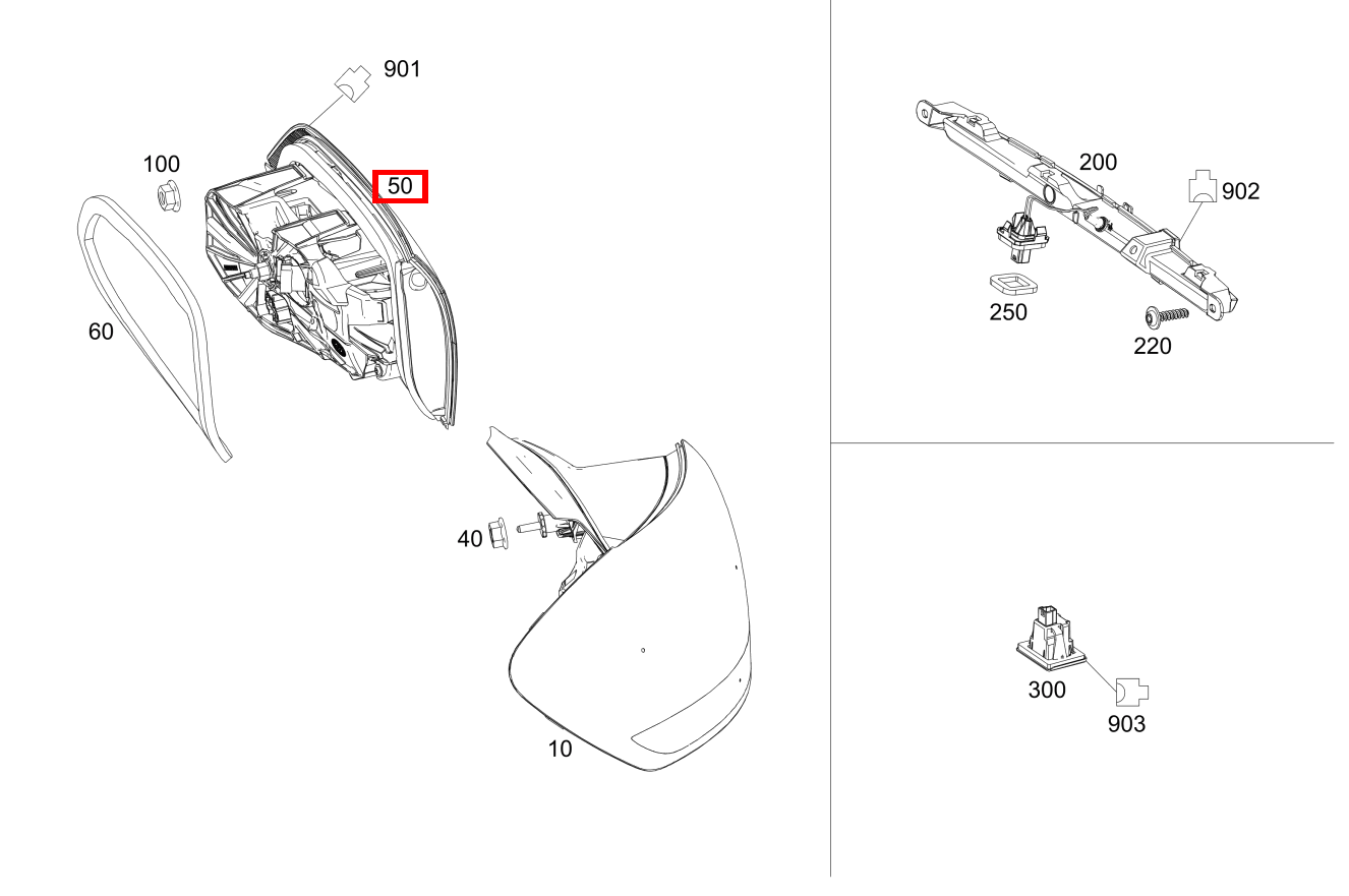 Heckleuchtenkombination Rückwandtür rechts B 180 253