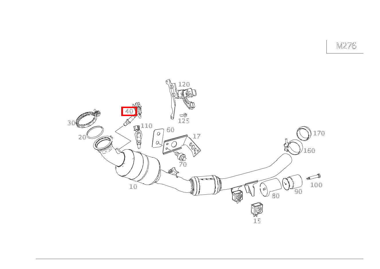 Lambdasonde Regelsonde rechts vor Katalysator M 166, AMG GT 190  