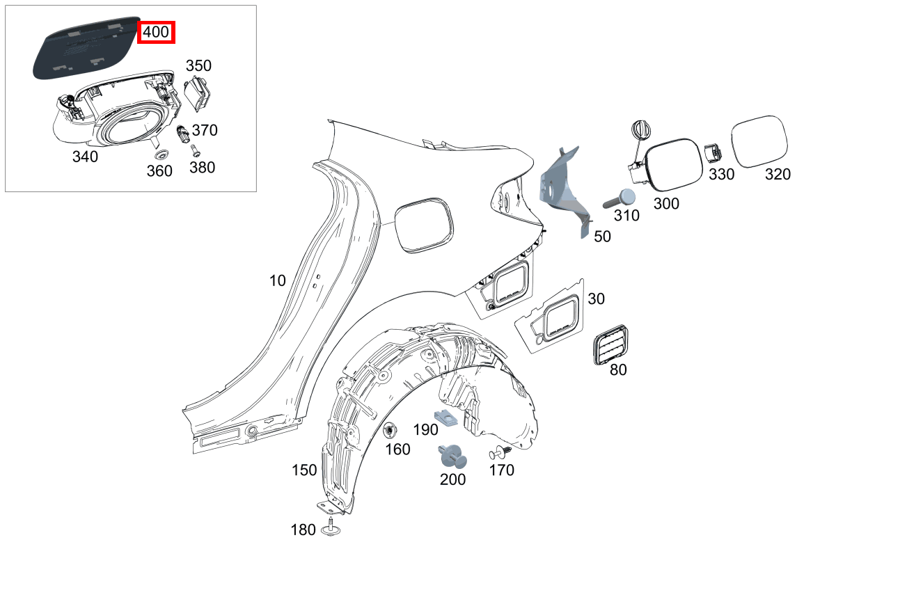 Beplankung Steckdosenmulde A 250 e Limousine 177