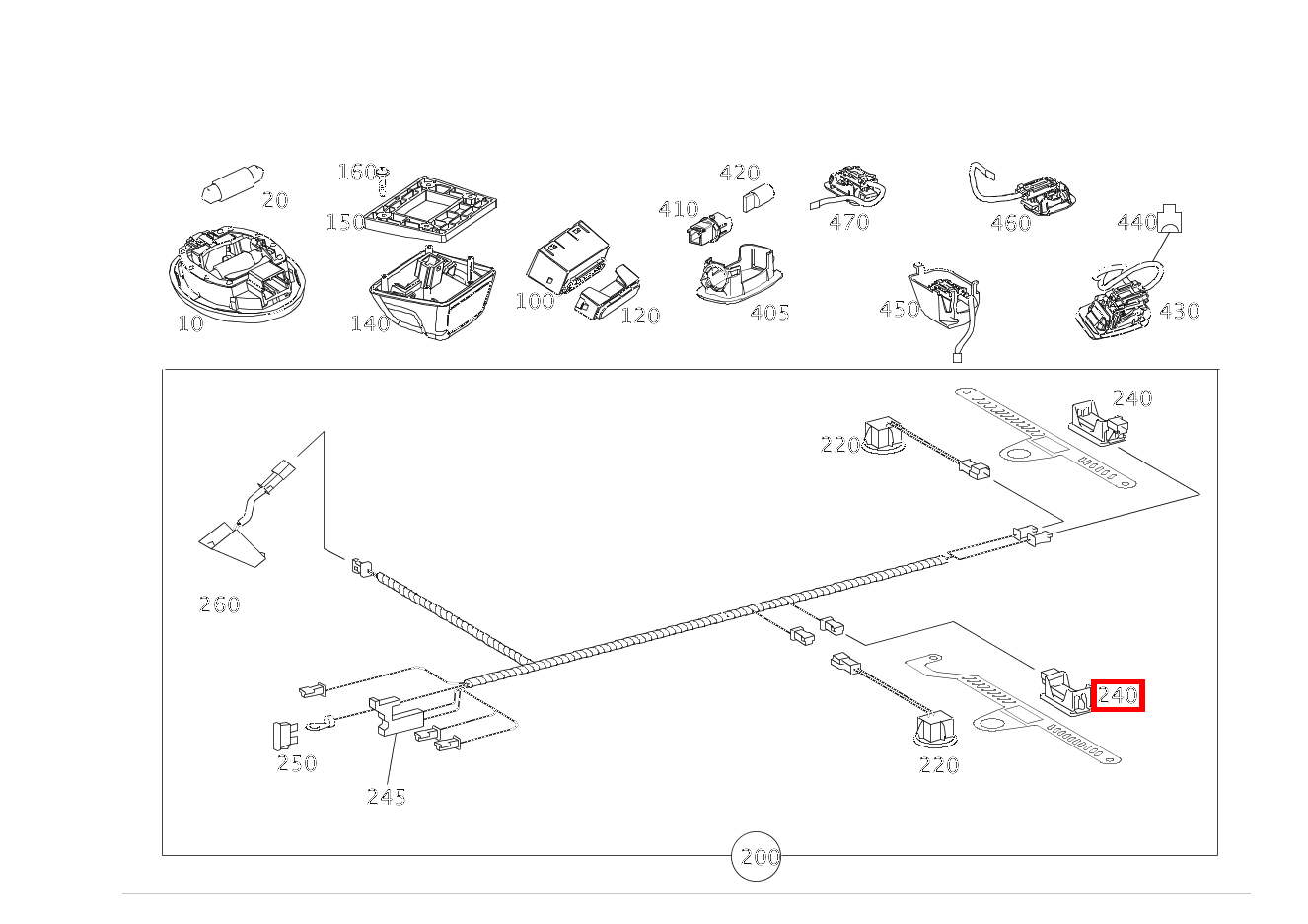 Innenleuchte FUSSRAUM BRABUS fortwo coupé mhd 52 kW 460